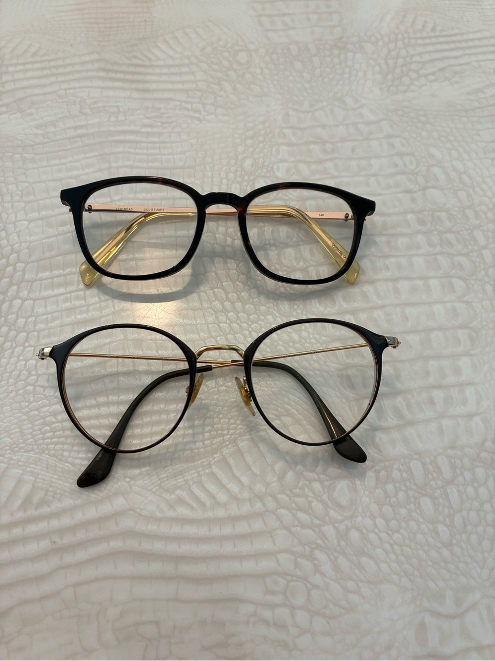 Ray-Ban Black and Gold Round Reading Glasses Pair set of two